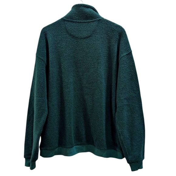 Outdoor Voices Men's Mediun Mega Fleece Quarter-snap Sweater In Conifer Green - Picture 5 of 7